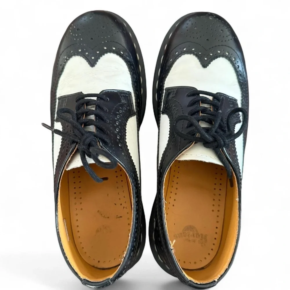 Dr. Martens black and white wingtip oxfords brogues vintage 90s platform - Picture 4 of 8